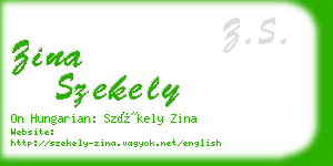 zina szekely business card